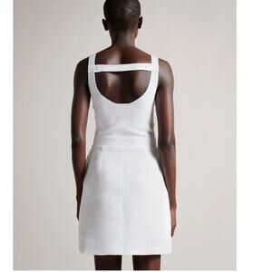 2010s Ted Baker ANITRA White Knit Tulip Dress Open Back Size 8